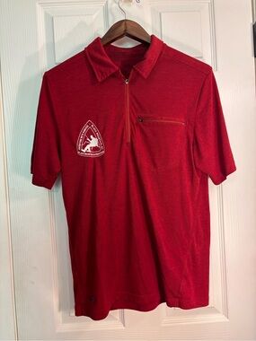 Outdoor Research Red Quarter-Zip Polo with Chest Pocket